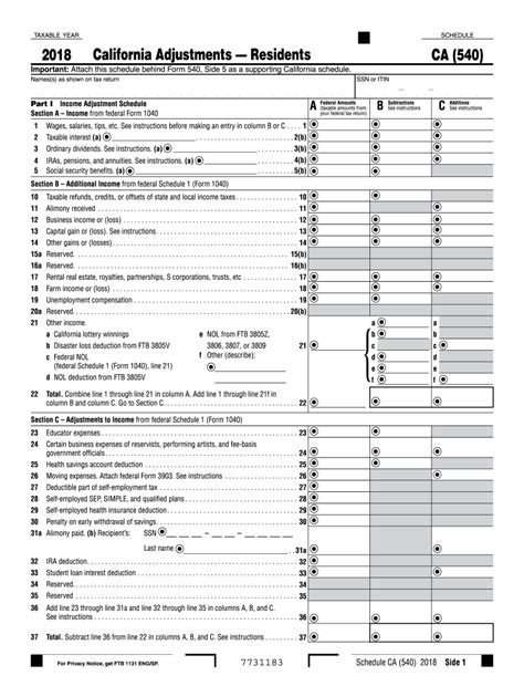 2018 Form Ca Ftb 540 Fill Online Printable Fillable Blank Pdffiller