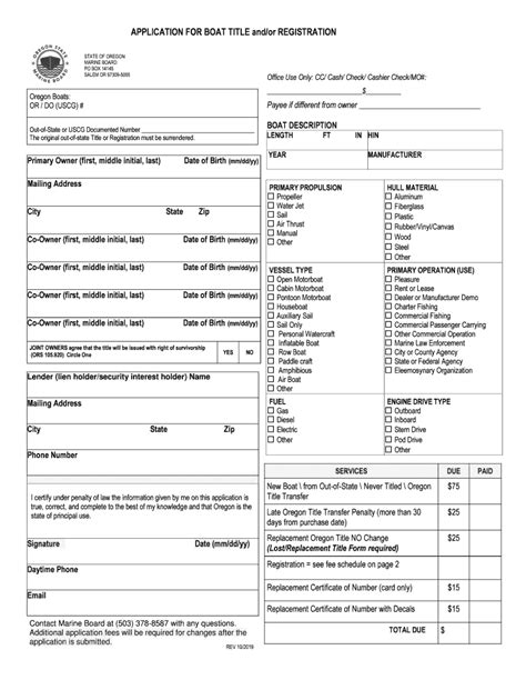 2019 Form Or Application For Boat Title And Or Registration Fill Online