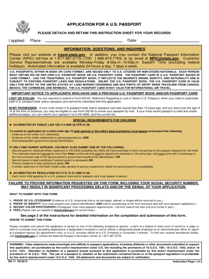 2020 Passport Renewal Form Fillable Printable Pdf Passportapplicationform Net