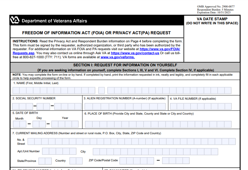 2020 Va Form 20 10206 Fill Online Printable Fillable Blank Pdffiller