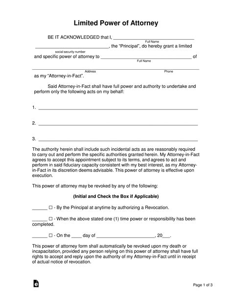 2023 Power Of Attorney Form Printable Forms Free Online