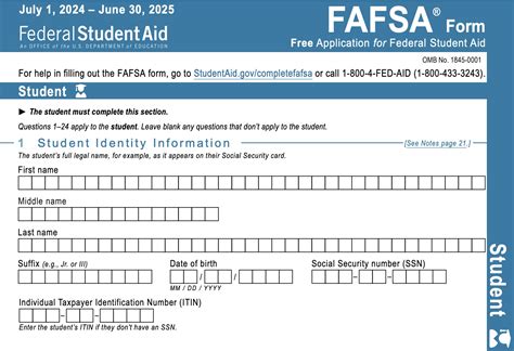 2024 2025 Fafsa Application Printable Form