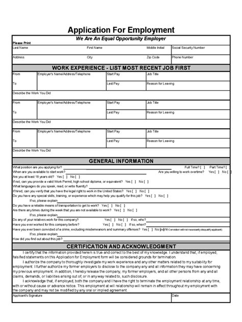 2024 Employment Forms Fillable Printable Pdf Forms Handypdf