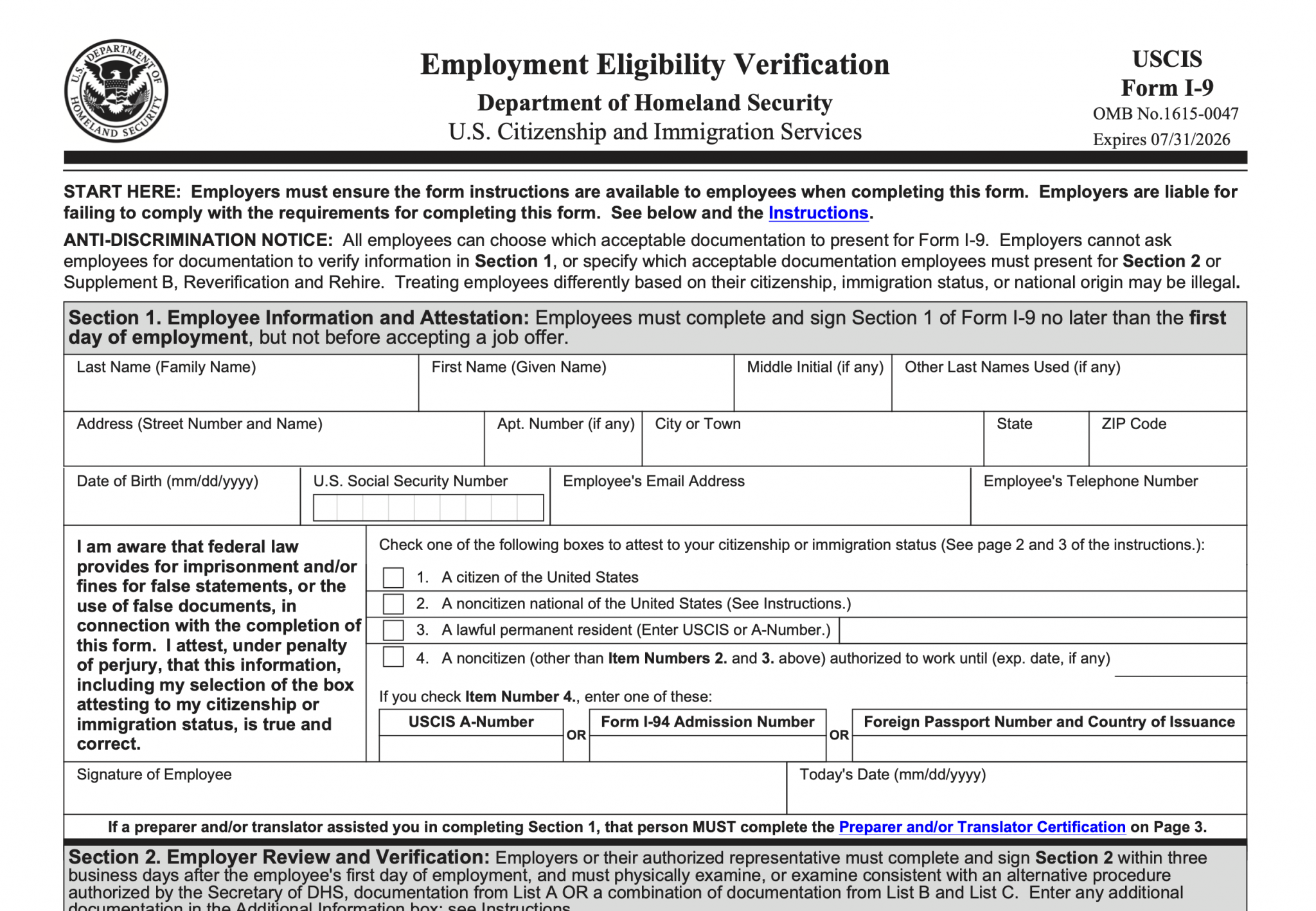 2024 I9 Form Fillable 2024 Terri Georgeta