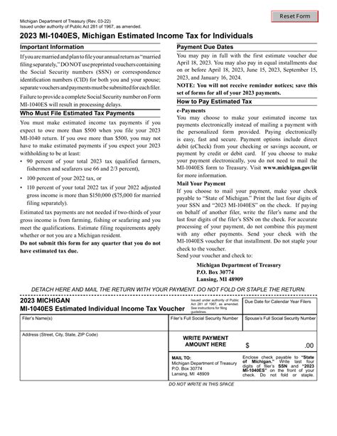 2024 Michigan Estimated Tax Forms Reggi Charisse