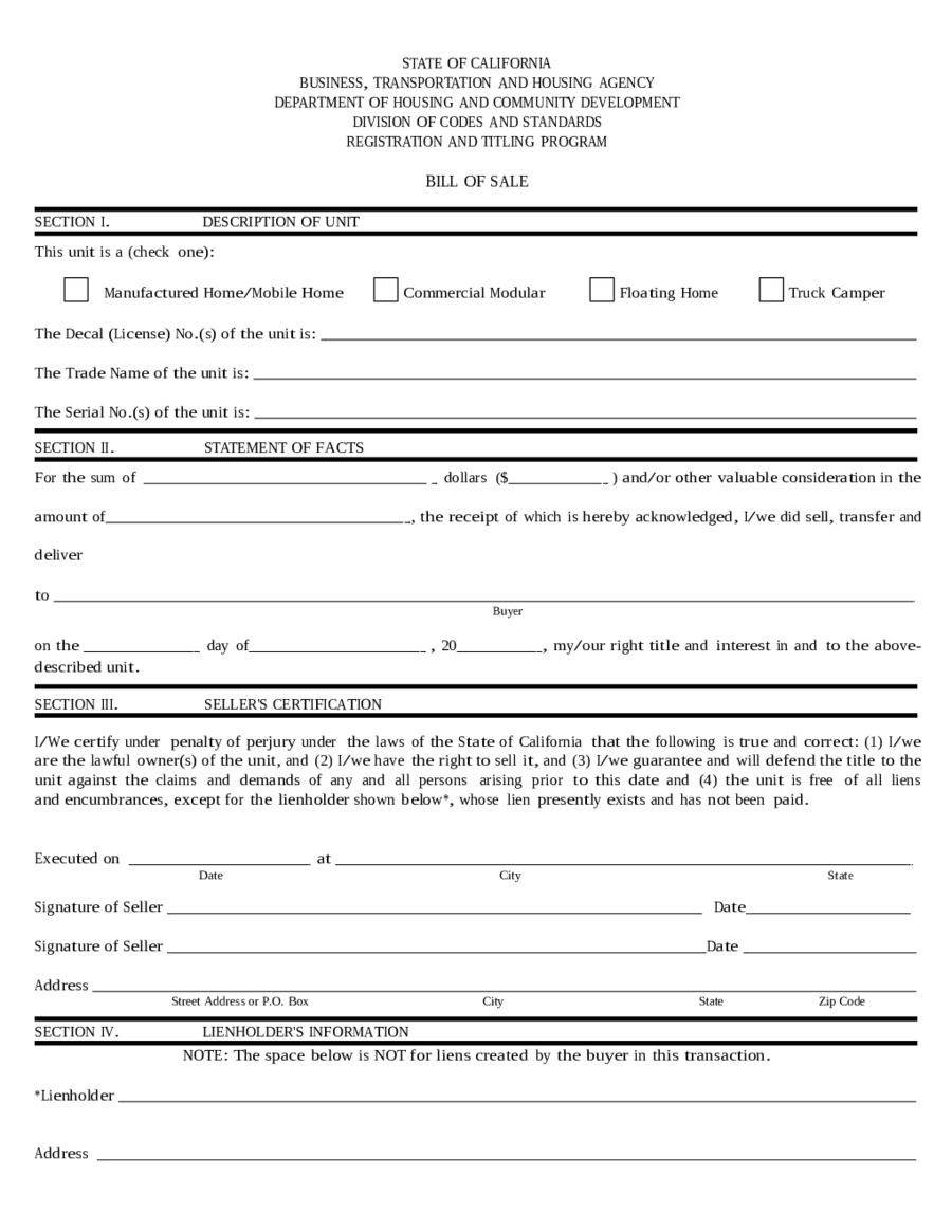 2025 Dmv Bill Of Sale Form Fillable Printable Pdf Forms Handypdf