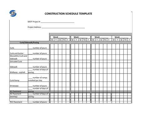 23 Construction Schedule Templates In Word Excel Templatelab