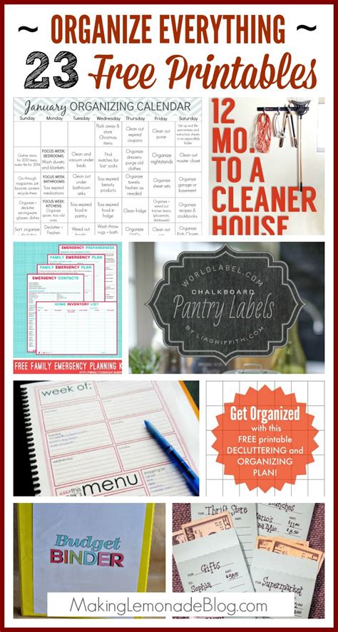 23 Free Printables To Organize Everything