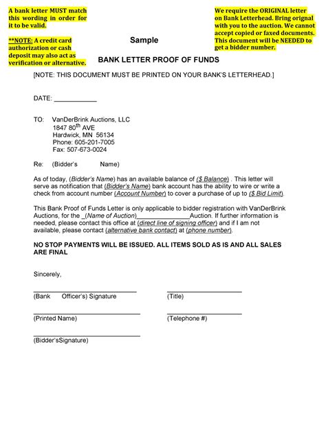 25 Best Proof Of Funds Letter Templates Templatelab