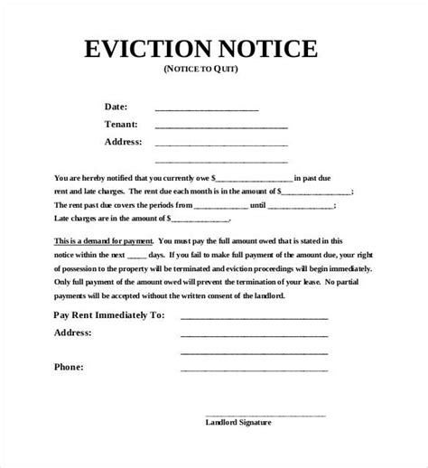 27 Printable Eviction Notice Forms Pdf Google Docs Ms Word Apple