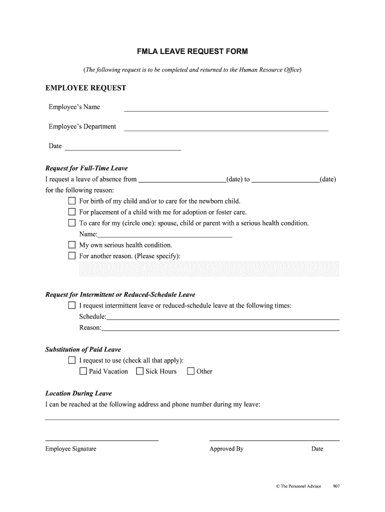 28 Printable Fmla Form Templates Fillable Samples In Pdf Word To