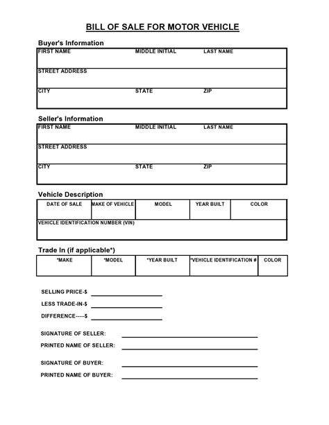 29 Printable Motorcycle Bill Of Sale Forms Free Templatearchive