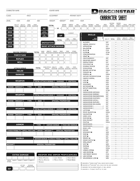 3 5 Form Fillable Character Sheet Fillable Form 2024