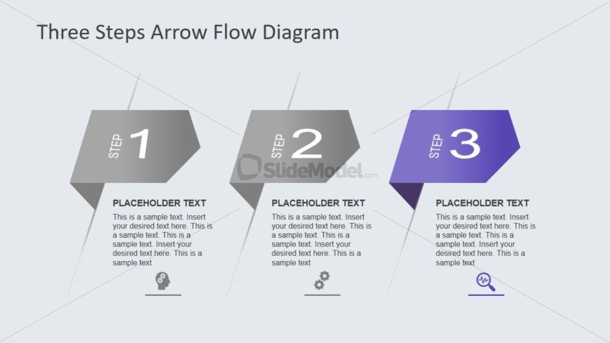 3 Steps Arrow Flow Diagram Slidemodel