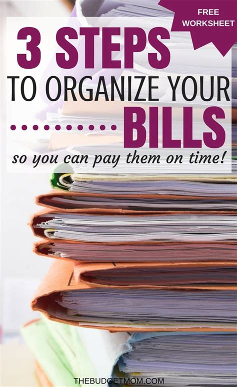 3 Steps To Organize Your Bills The Budget Mom