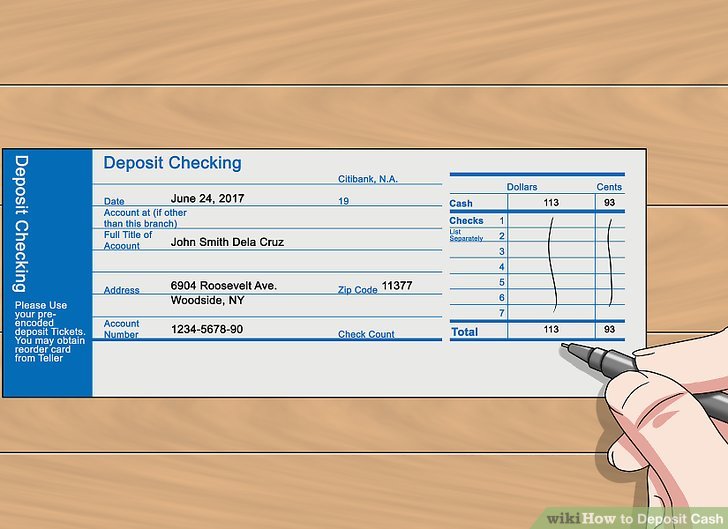 3 Ways To Deposit Cash Wikihow