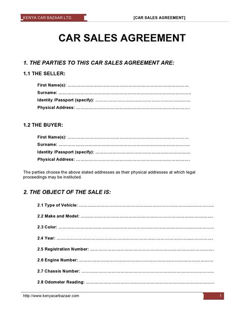 30 Simple Car Sale Contract Templates [100% Free]