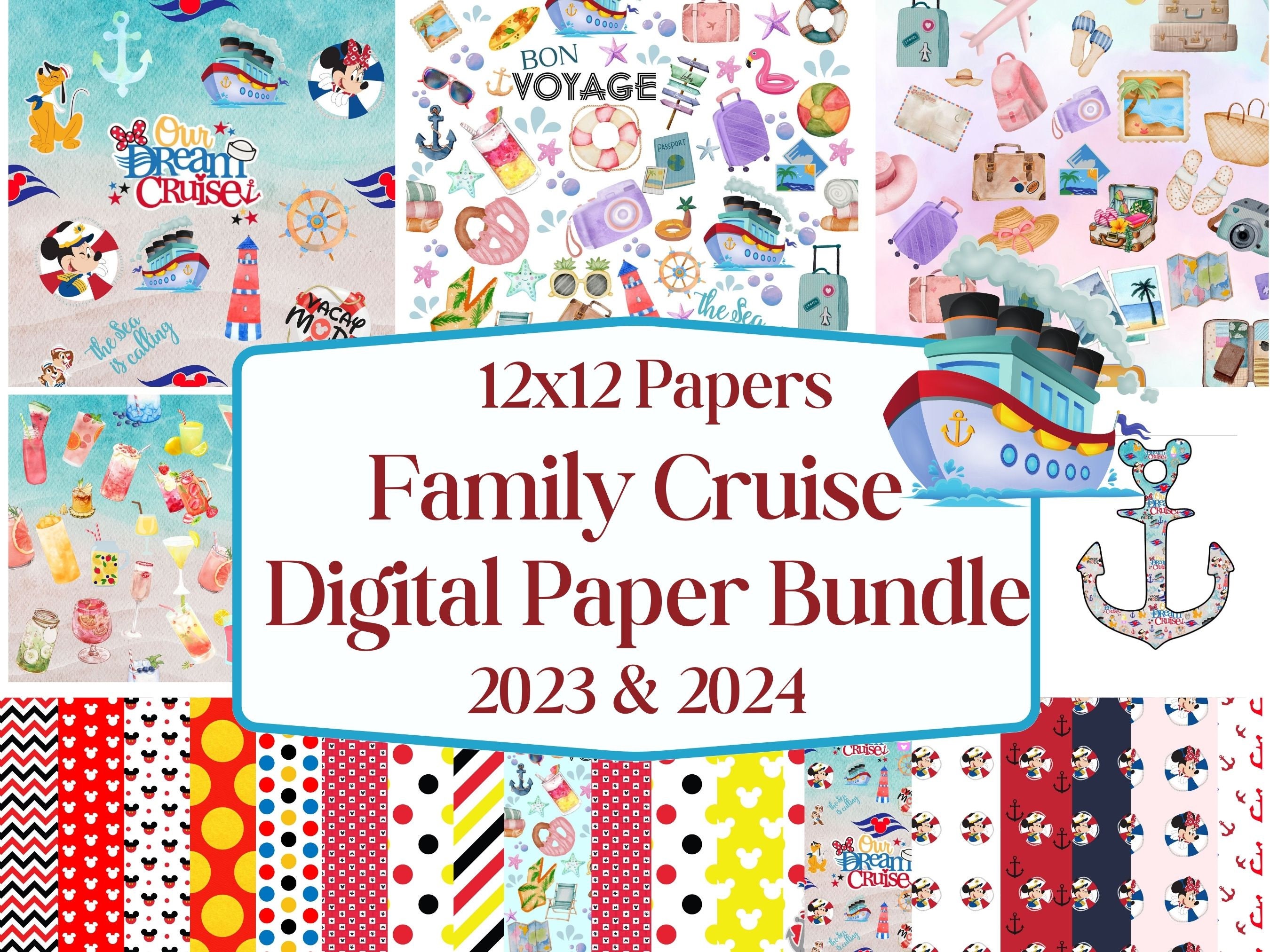 300 Cruise Paper Pack Digital Download Scrapbook Paper Etsy