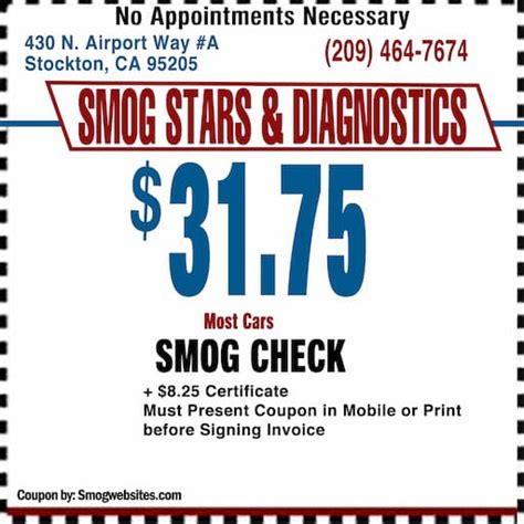 31 75 Smog Coupon 3 Smog Locations Stockton