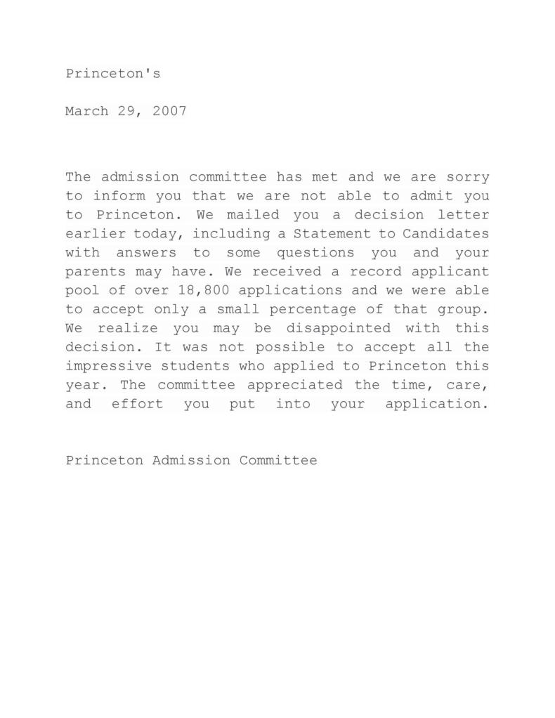 34 College Rejection Letter Samples Examples Templatelab