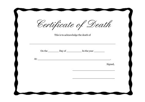 37 Blank Death Certificate Templates [100% Free] ᐅ Templatelab