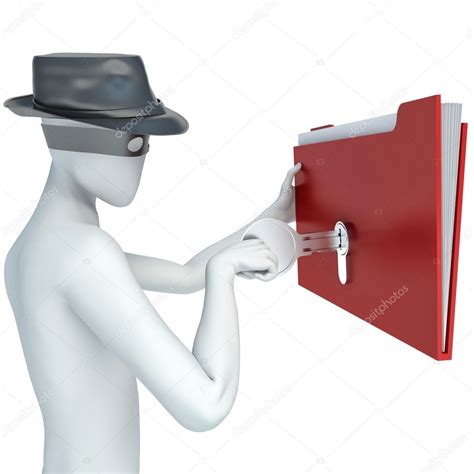 3D Man Stealing Documents Stock Photo Stockernumber2 62510807