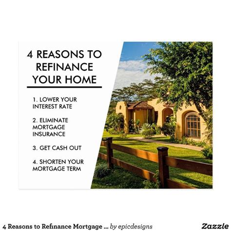 4 Reasons To Refinance Mortgage Company Postcard Zazzle Com