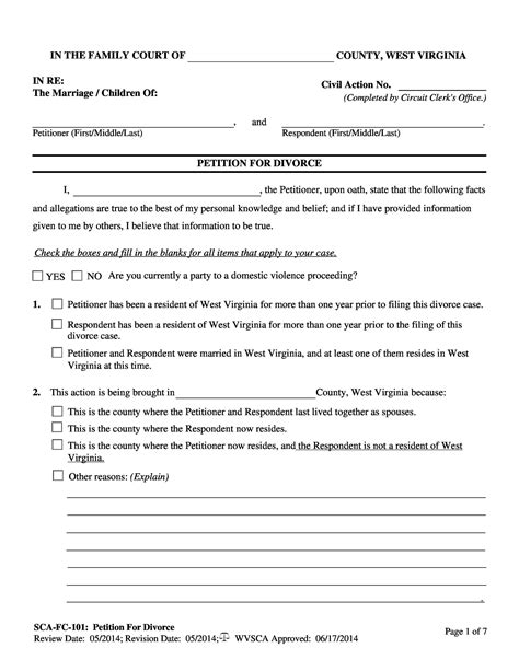 40 Free Divorce Papers Printable Templatelab Download Divorce Papers