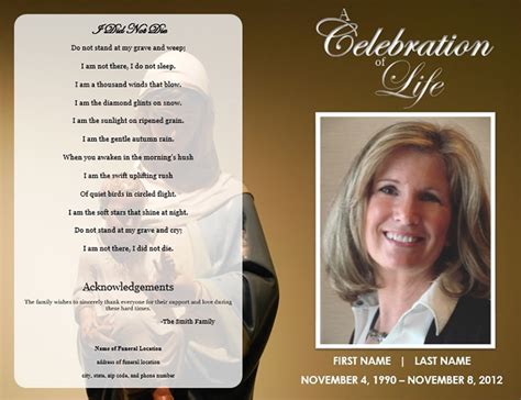 40 Free Funeral Program Templates Editable With Guide