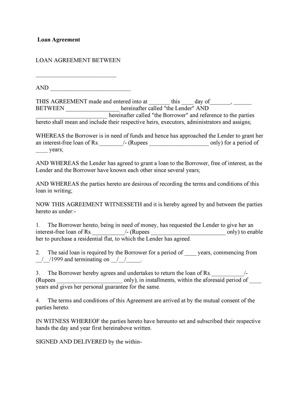 40 Free Loan Agreement Templates Word Pdf Templatelab