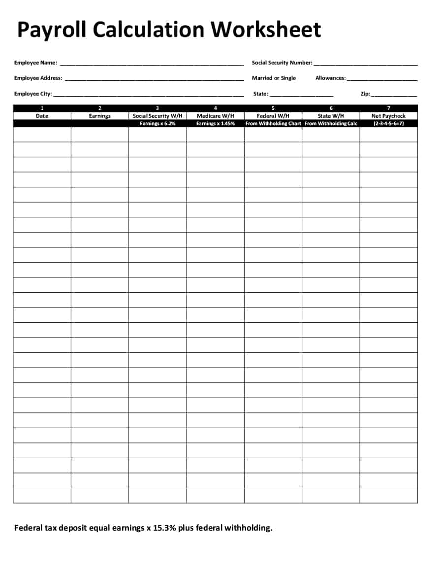 40 Free Payroll Templates Calculators Templatelab