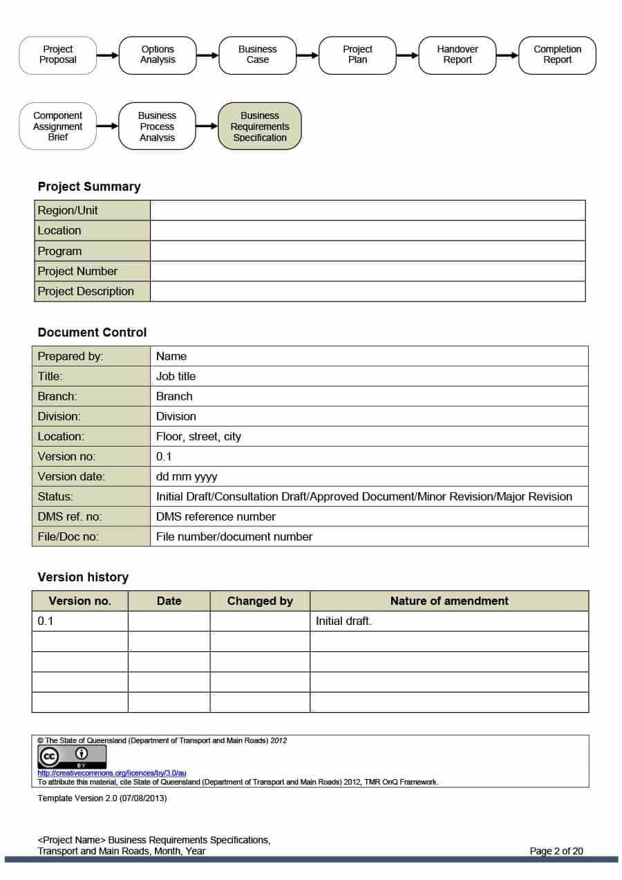 40 Simple Business Requirements Document Templates Templatelab