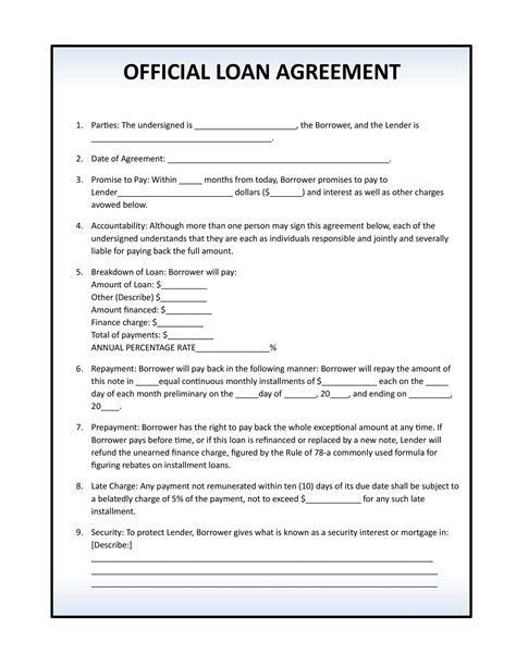 40 Simple Loan Agreement Templates Free Templatelab