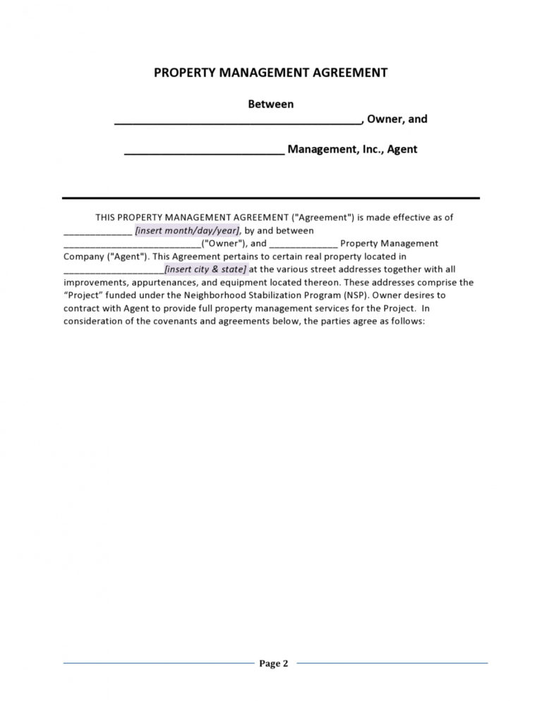 42 Simple Property Management Agreements Word Pdf Templatelab