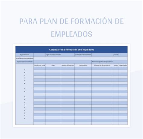 43 Plantillas De Plan De Formaci N De Empleados Word Y Excel Mundo