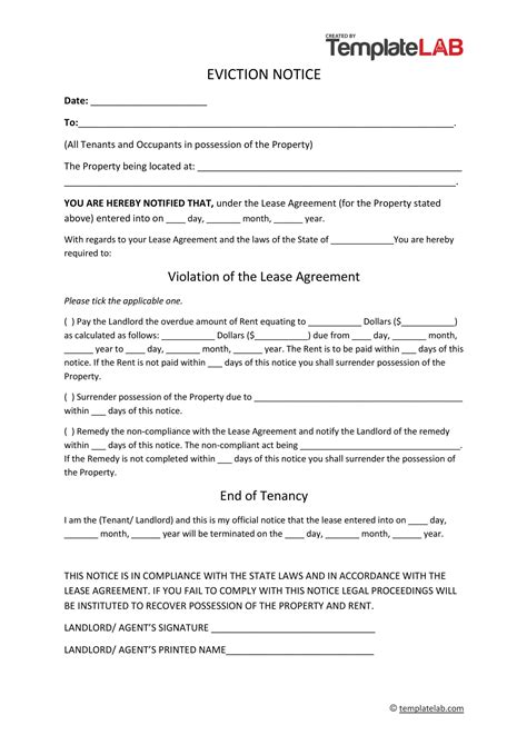 45 Free Eviction Notice Templates Word Pdf Templatelab