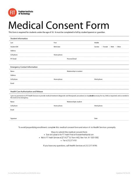 45 Medical Consent Forms (100% Free) - Printable Templates