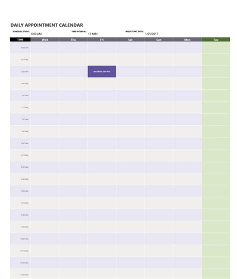 45 Printable Appointment Schedule Templates Appointment Calendars