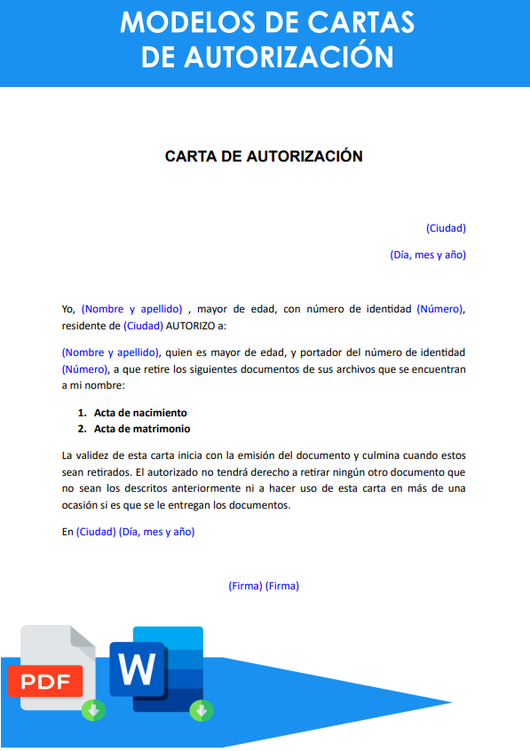 46 Muestras Y Plantillas De Cartas De Autorizaci N Mundo Plantillas