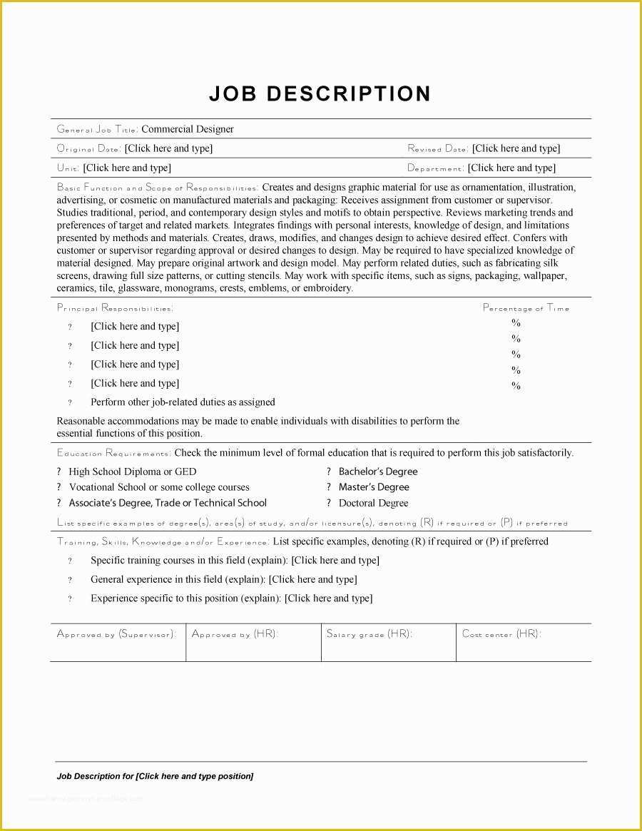 47 Job Description Templates Examples Template Lab