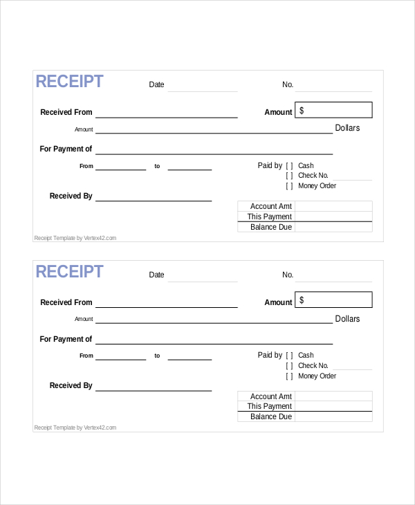 47 Sample Receipts In Pdf Ms Word Excel