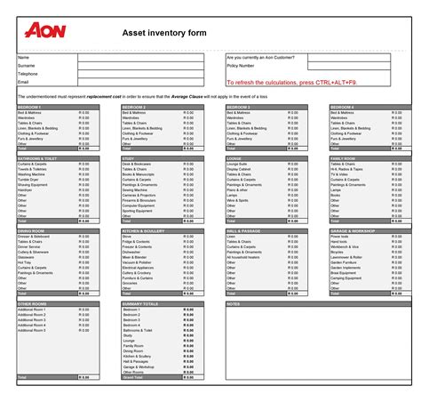 48 Useful Asset List Templates Personal Business Etc Templatelab