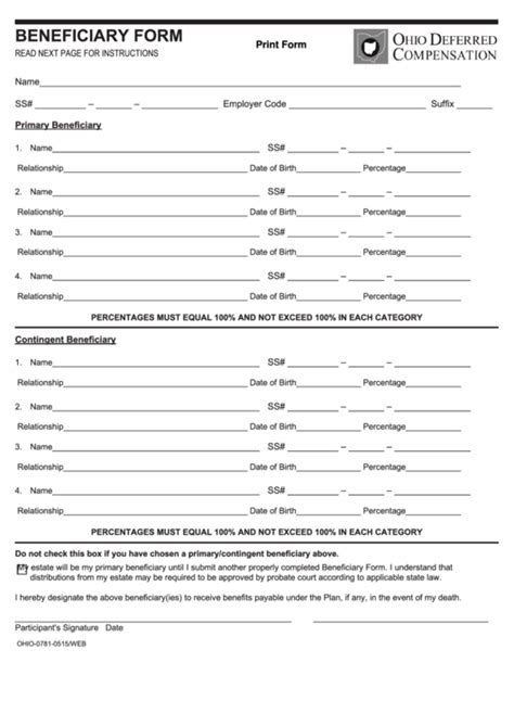 49 Best Ideas For Coloring Printable Beneficiary Form