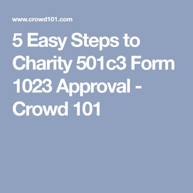 5 Easy Steps To Charity 501C3 Form 1023 Approval Crowd 101 Non Profit