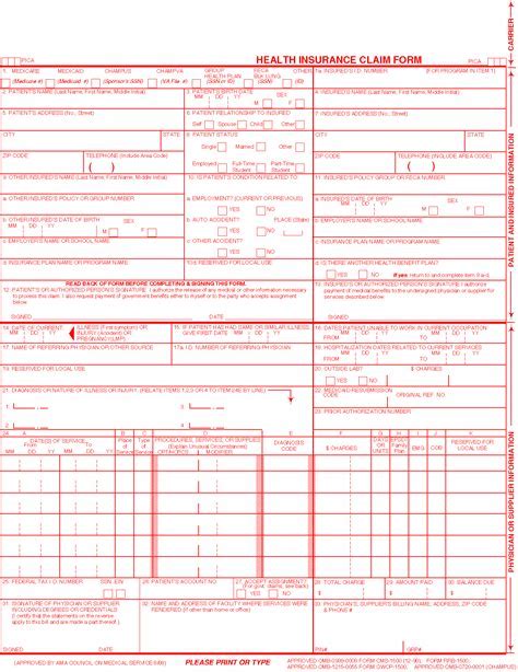 5 Easy Ways To Get Hcfa 1500 Form Printable Military And Veteran