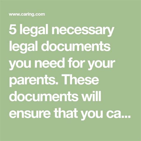 5 Legal Necessary Legal Documents You Need For Your Parents These