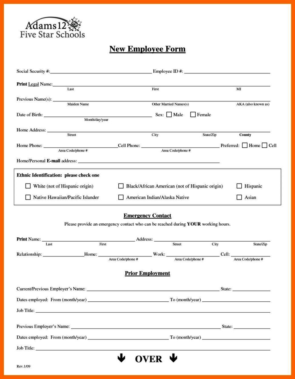 5 New Hire Forms Template Fabtemplatez