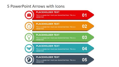 5 Powerpoint Arrows With Icons Slidemodel