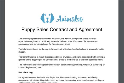 5 Puppy Contract Templates Pdf In 2024 Hepper