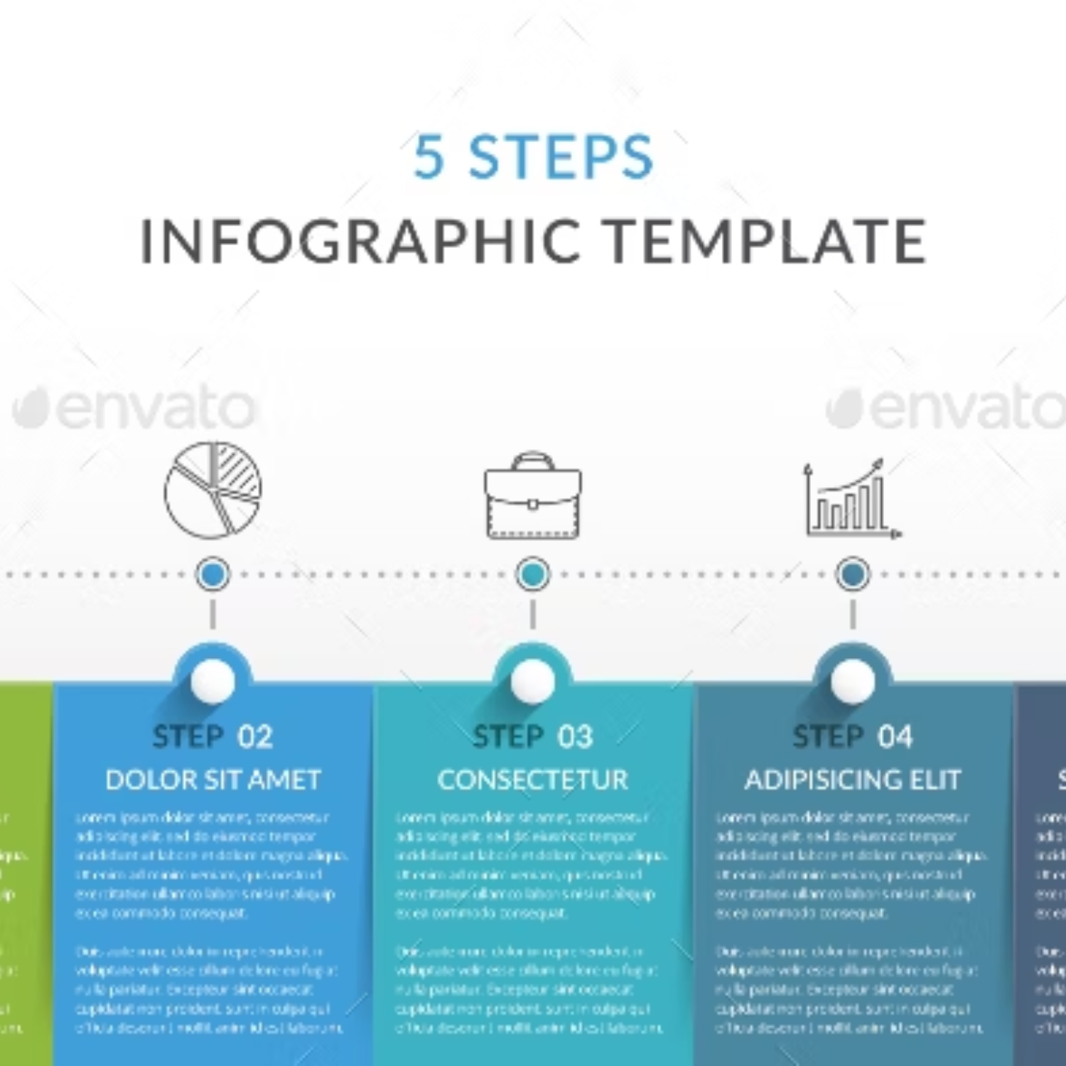 5 Steps Infographic Template Masterbundles